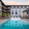 a swimming pool in a courtyard
